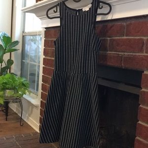 B&W geometric print Racer back halter dress from Anthropology